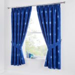 Star Navy Blackout Pencil Pleat Curtains Navy