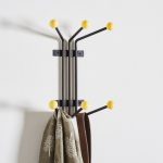 Wall Mounted Yellow Beaded Coat Hook Black