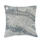 Manhattan Map Cushion Grey