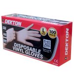 Dekton 100 Piece Large Disposable Vinyl Gloves Natural