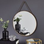 Gold Circular Hanging Mirror Gold