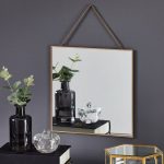 Gold Square Hanging Mirror Gold