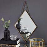 Gold Diamond Hanging Mirror Gold