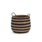 Monochrome Paper Storage Basket Beige and Black
