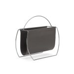 Faux Leather Grey Magazine Rack Grey