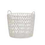 Tapered White Paper Rope Storage Basket White