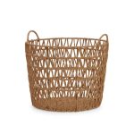 Tapered Brown Paper Rope Storage Basket Brown