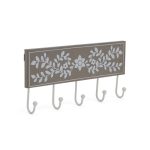Grey & White Painted Coat Hooks Grey