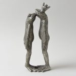 Kissing Silver Frogs Ornament Silver