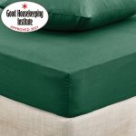 Non Iron Plain Dye 32cm Hunter Green Fitted Sheet Green