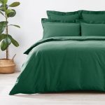 Non Iron Plain Dye Hunter Green Duvet Cover Green