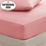 Non Iron Plain Dye 28cm Coral Fitted Sheet Orange