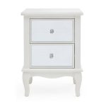Palais Mirrored Ivory 2 Drawer Bedside Table Cream