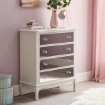 Palais Mirrored Ivory 4 Drawer Chest Cream