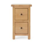 Sherbourne Oak Slim Bedside Table Natural