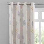Sweet Trees Natural Eyelet Curtains Pink