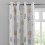 Sweet Trees Ochre Eyelet Curtains Ochre