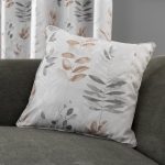 Darcie Leaf Natural Cushion Grey