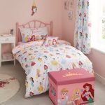 Disney Princess Duvet Cover and Pillowcase Set White / Pink