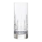 Set of 2 Crystal Cut Glass 400ml Highball Glasses Clear
