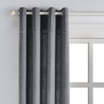 Salvage Stitch Slate Blue Eyelet Single Curtain Panel Blue
