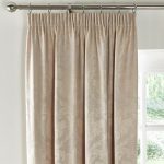 Zahra Champagne Chenille Jacquard Pencil Pleat Curtains Champagne