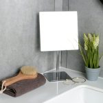 Square Pedestal Mirror Chrome