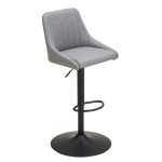 Kenton Herringbone Adjustable Gas Lift Bar Stool – Grey Grey