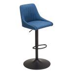 Kenton Herringbone Adjustable Gas Lift Bar Stool – Navy Navy
