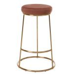 Zeta Velvet Bar Stool – Blush Blush