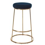 Zeta Velvet Bar Stool – Midnight Blue Midnight (Blue)