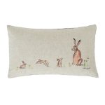 Lottie England Natural Rabbits Cushion Natural