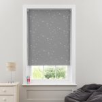 Glow in the Dark Stars Grey Cordless Blackout Roller Blind Grey