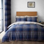 Lennox Check Navy Duvet Cover and Pillowcase Set Navy