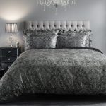 Tuscany Black Damask Jacquard Duvet Cover and Pillowcase Set Black