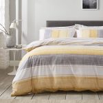 Ellis Ochre Stripe Reversible Duvet Cover and Pillowcase Set Ochre