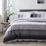 Ellis Black Stripe Reversible Duvet Cover and Pillowcase Set Black