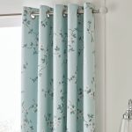 Edith Duck Egg Floral Blackout Eyelet Curtains Duck Egg
