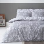 Havisham Grey Floral Reversible Duvet Cover and Pillowcase Set Grey