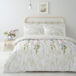 Felicity White Floral Reversible 100% Cotton Duvet Cover and Pillowcase Set White