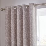 Hemsley Grey Jacquard Blackout Eyelet Curtains Grey