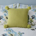 Pom Pom Green Knit Cushion Green