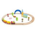 25 Piece Wooden Train Set MultiColoured