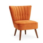 Isla Velvet Cocktail Chair – Orange Orange