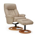 Nelson Swivel Recliner Chair and Footstool – Natural Natural