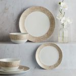 Mock Croc Effect Champagne 12 Piece Dinner Set Champagne