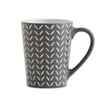 Set of 4 Charcoal Chevron Mugs Charcoal