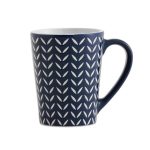 Set of 4 Navy Chevron Mugs Navy