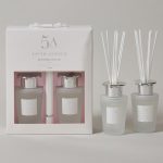 5A Fifth Avenue Set of 2 Geranium and Cashmere Diffusers White