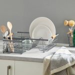 Grey and Bamboo Dish Drainer Grey